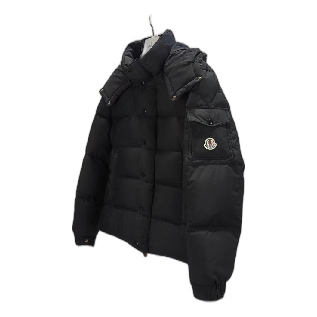 Moncler Maya Matte Hooded Down Jacket - Black
