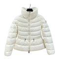 Moncler Drawstring-Waist Stand-Collar Down Jacket - Ivory