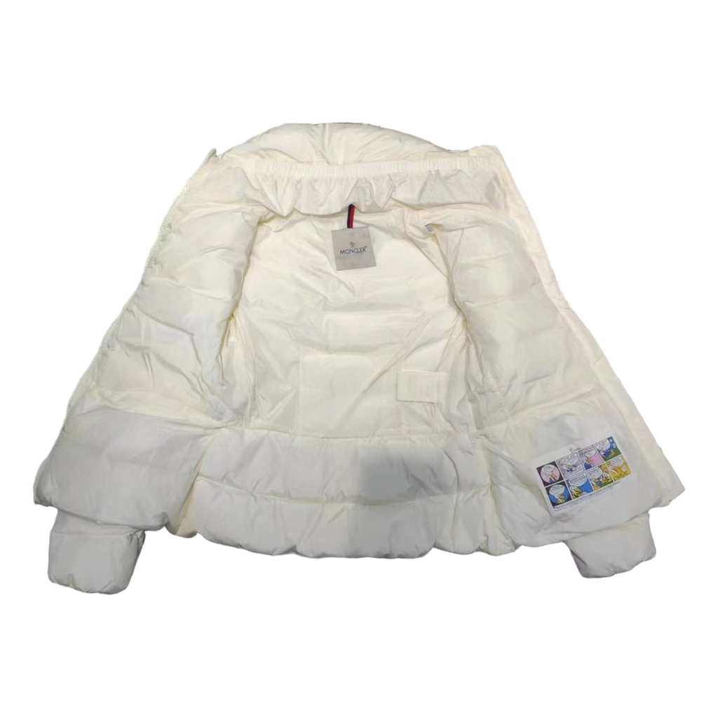 Moncler Drawstring-Waist Stand-Collar Down Jacket - Ivory