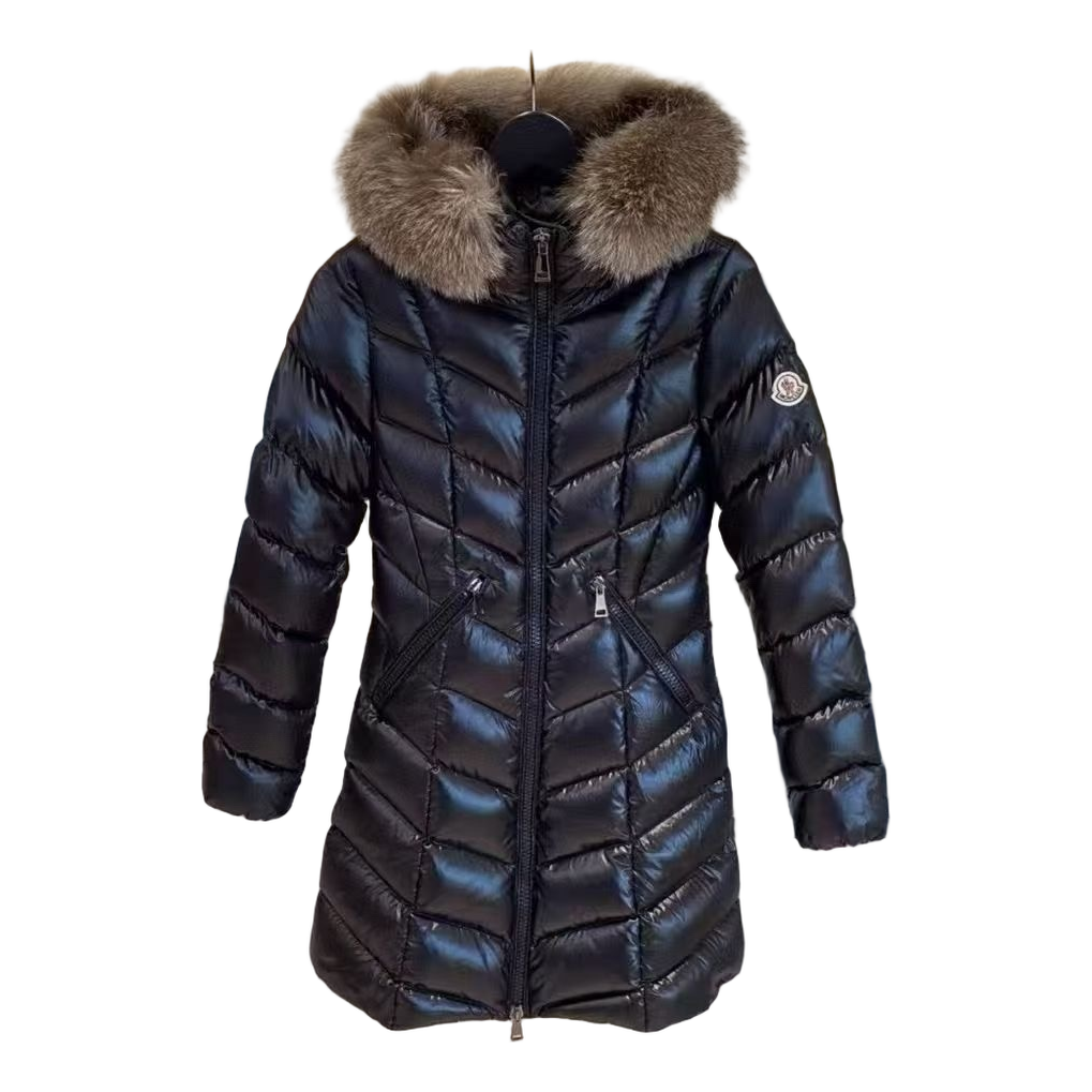 Moncler Fulmarus Chevron-Quilted Hooded Down Coat - Black