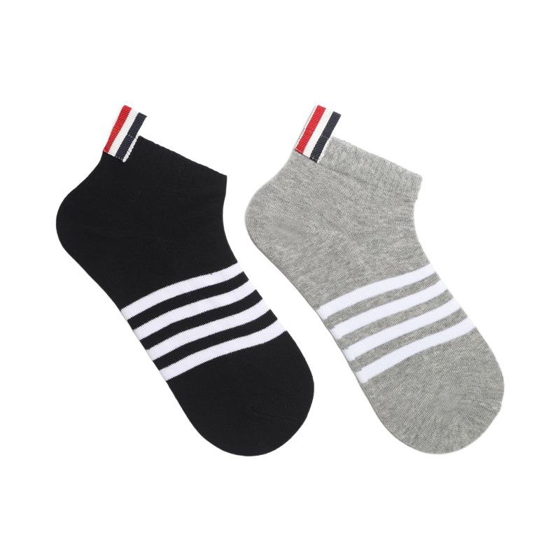 Four-bar striped boat socks