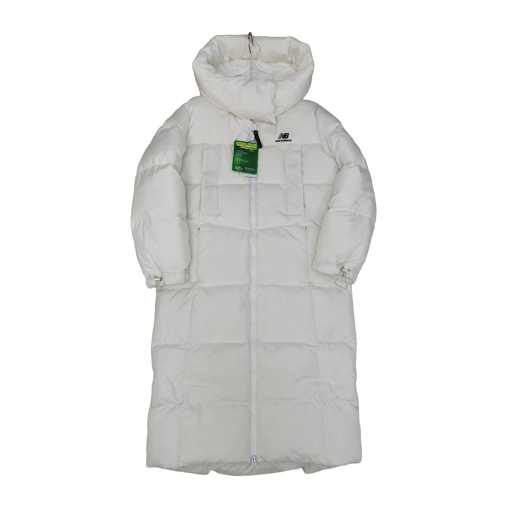 New Balance Long Hooded Puffer Coat - Off White