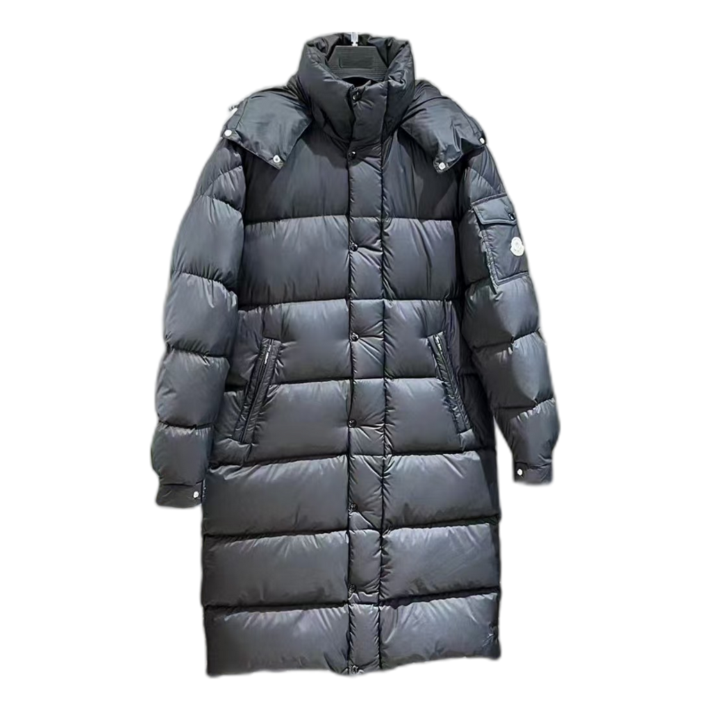 Moncler Hanoverian Hooded Long Down Puffer Coat - Black