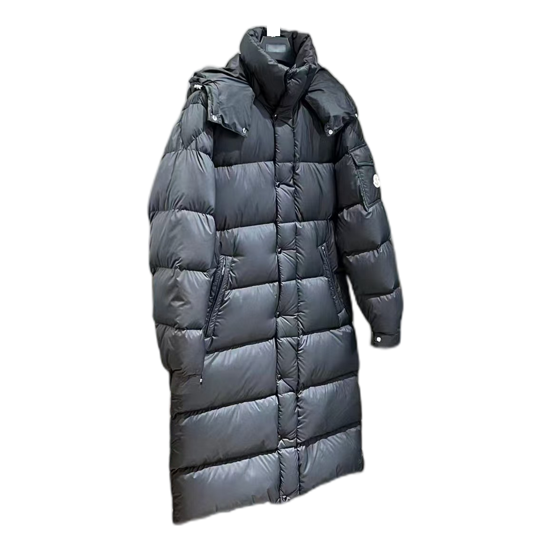 Moncler Hanoverian Hooded Long Down Puffer Coat - Black