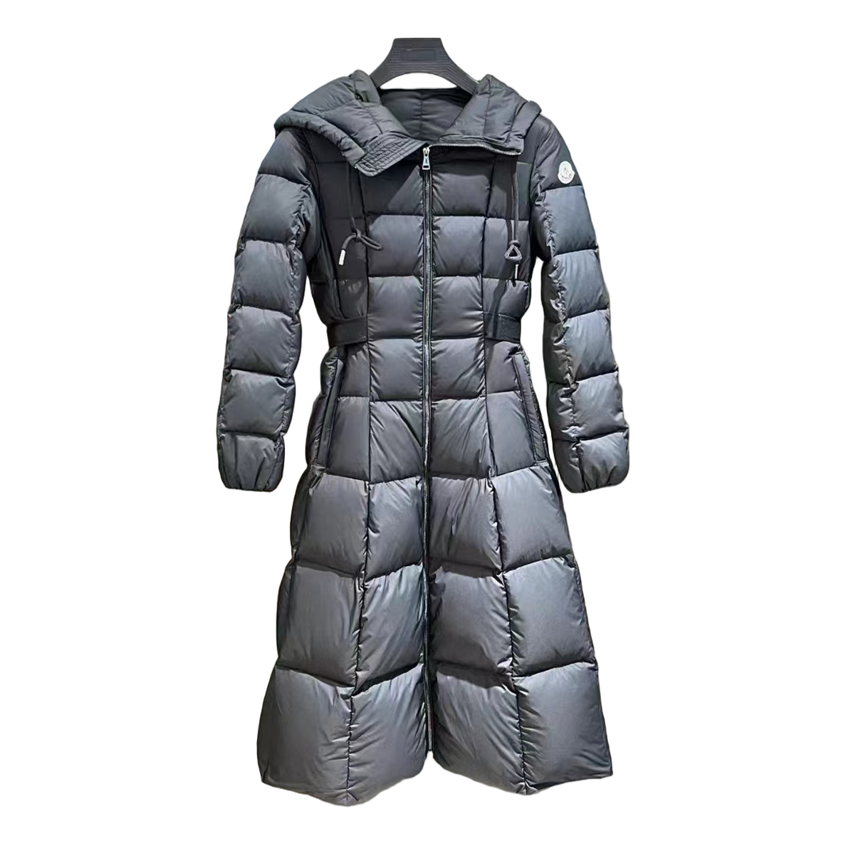 Moncler Faucon Hooded Long Down Coat - Black