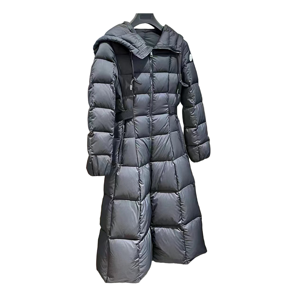 Moncler Faucon Hooded Long Down Coat - Black