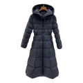 Moncler Fitted Long Down Coat with Drawstring Hood - Black