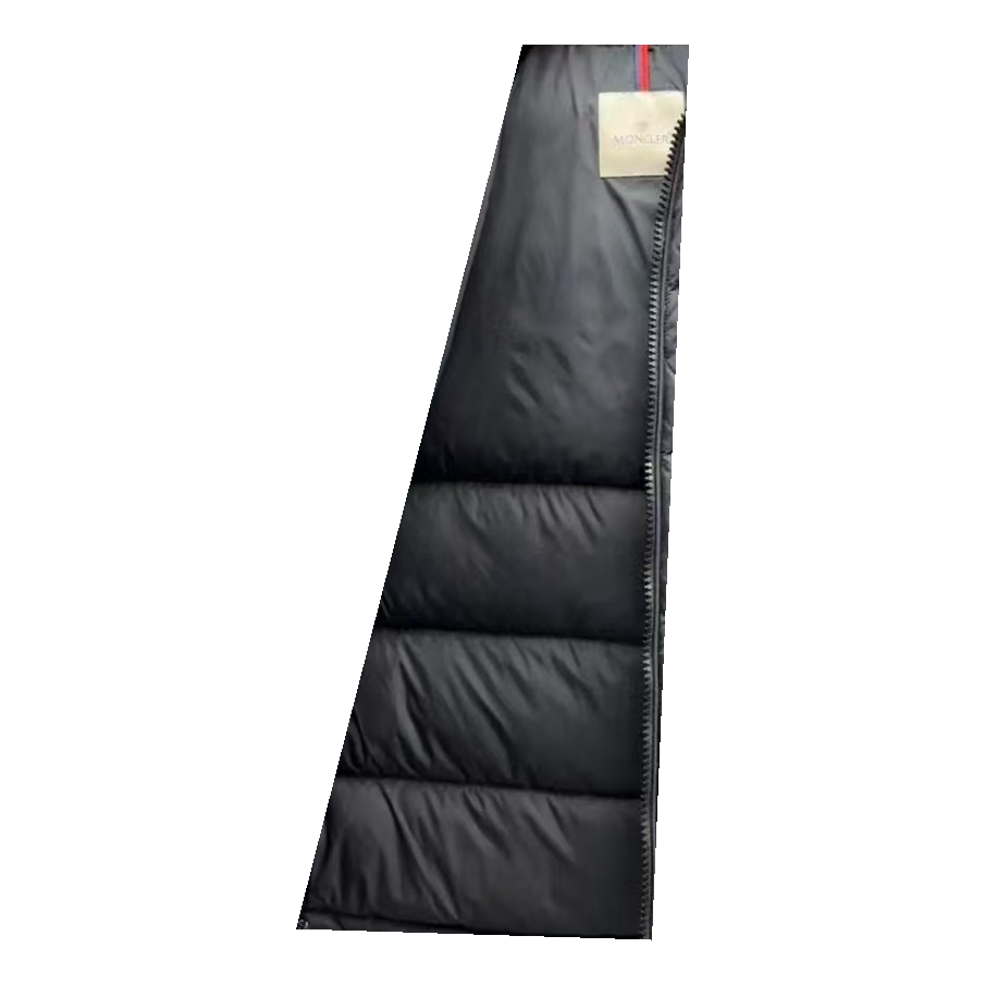 Moncler Fur-Trim Hooded Down Puffer Jacket - Black