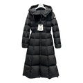 Moncler Fitted Hooded Long Down Coat - Black