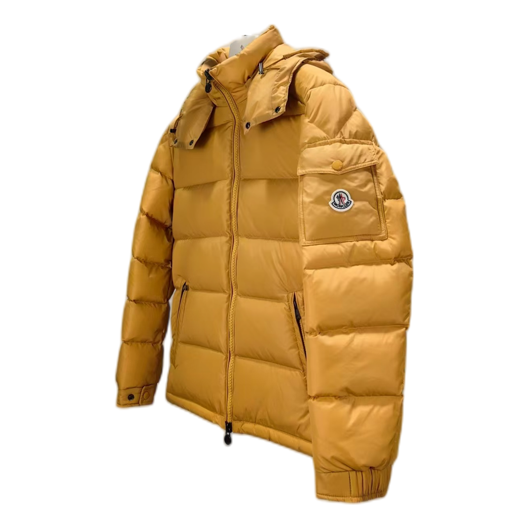 Moncler Maya Hooded Down Puffer Jacket - Yellow