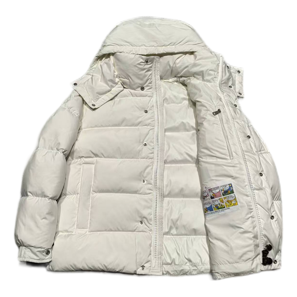 Moncler Matte Snap-Front Hooded Down Jacket