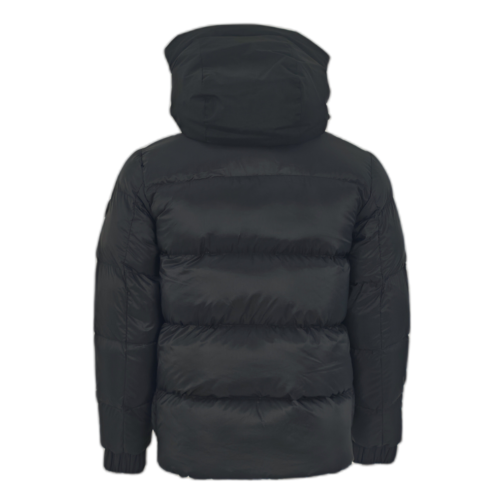 Moncler Tonal-Logo High-Collar Down Puffer Jacket - Black