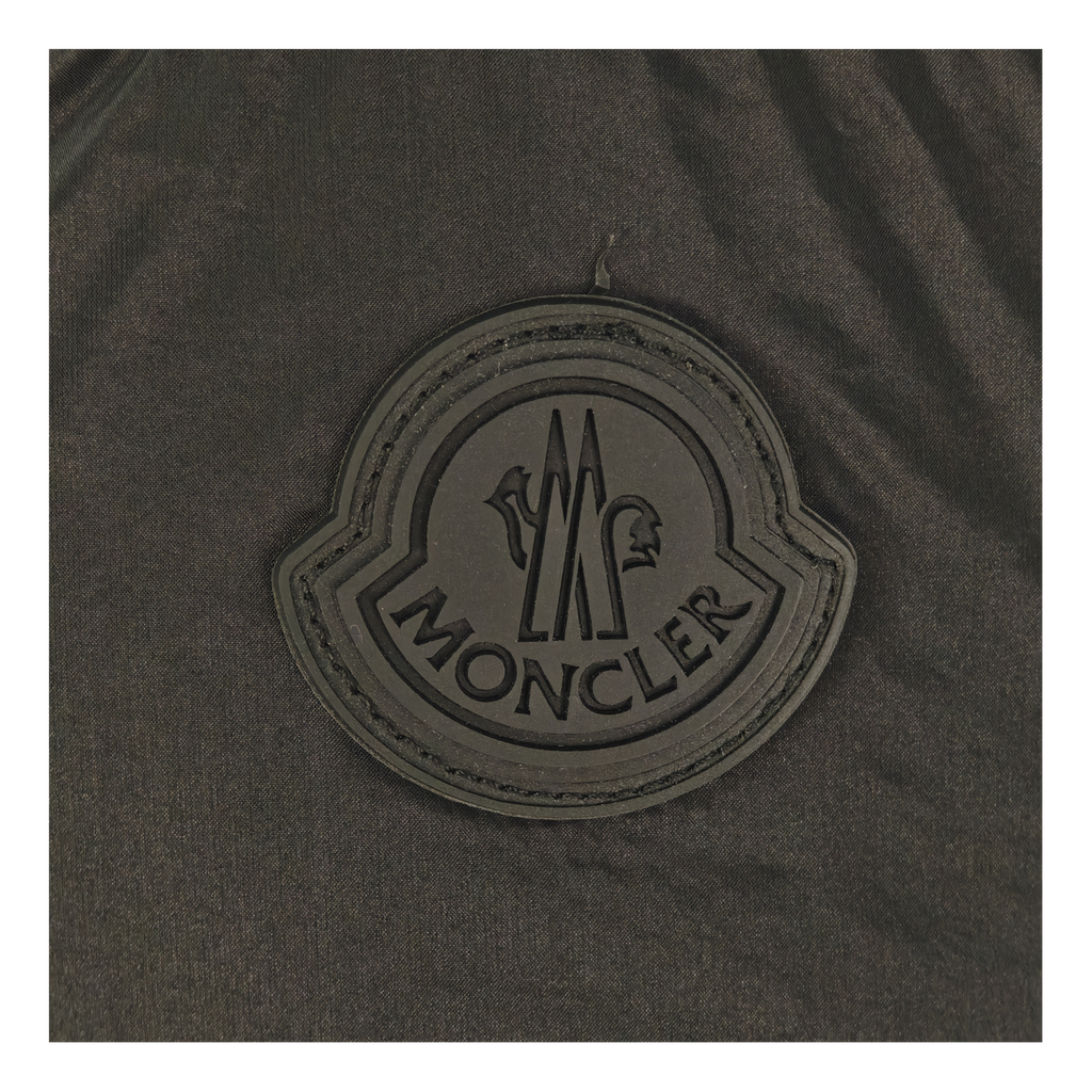 Moncler Tonal-Logo High-Collar Down Puffer Jacket - Black
