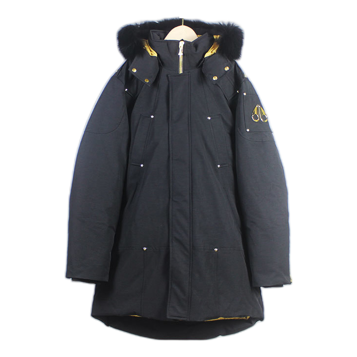 Moose Knuckles Stag Lake Fur-Trim Down Parka with Gold-Tone Hardware - Black