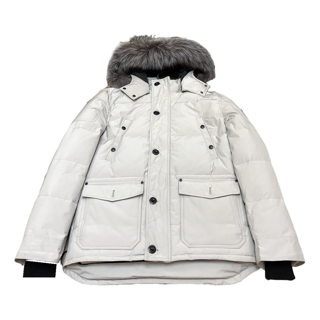 Moose Knuckles Four-Pocket Fur-Trim Hooded Down Puffer Jacket