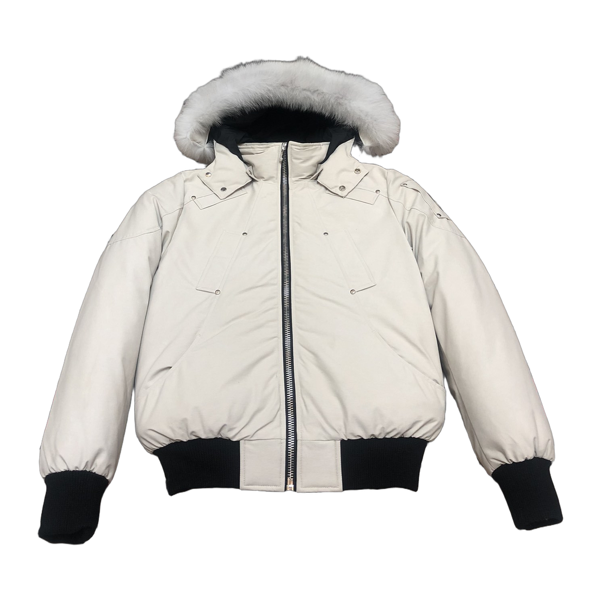 Moose Knuckles Men's Original Ballistic Shearling-Trim Down Bomber - Black