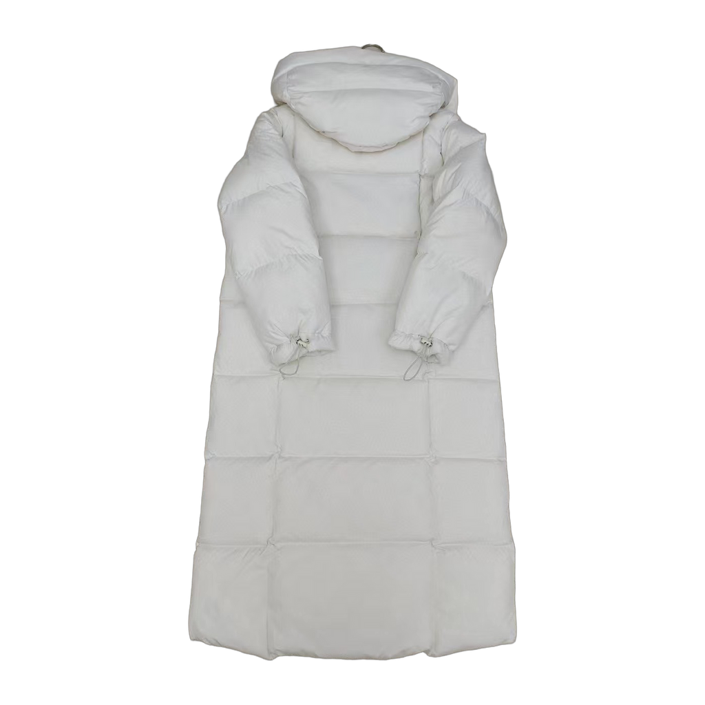 New Balance Long Hooded Puffer Coat - Off White
