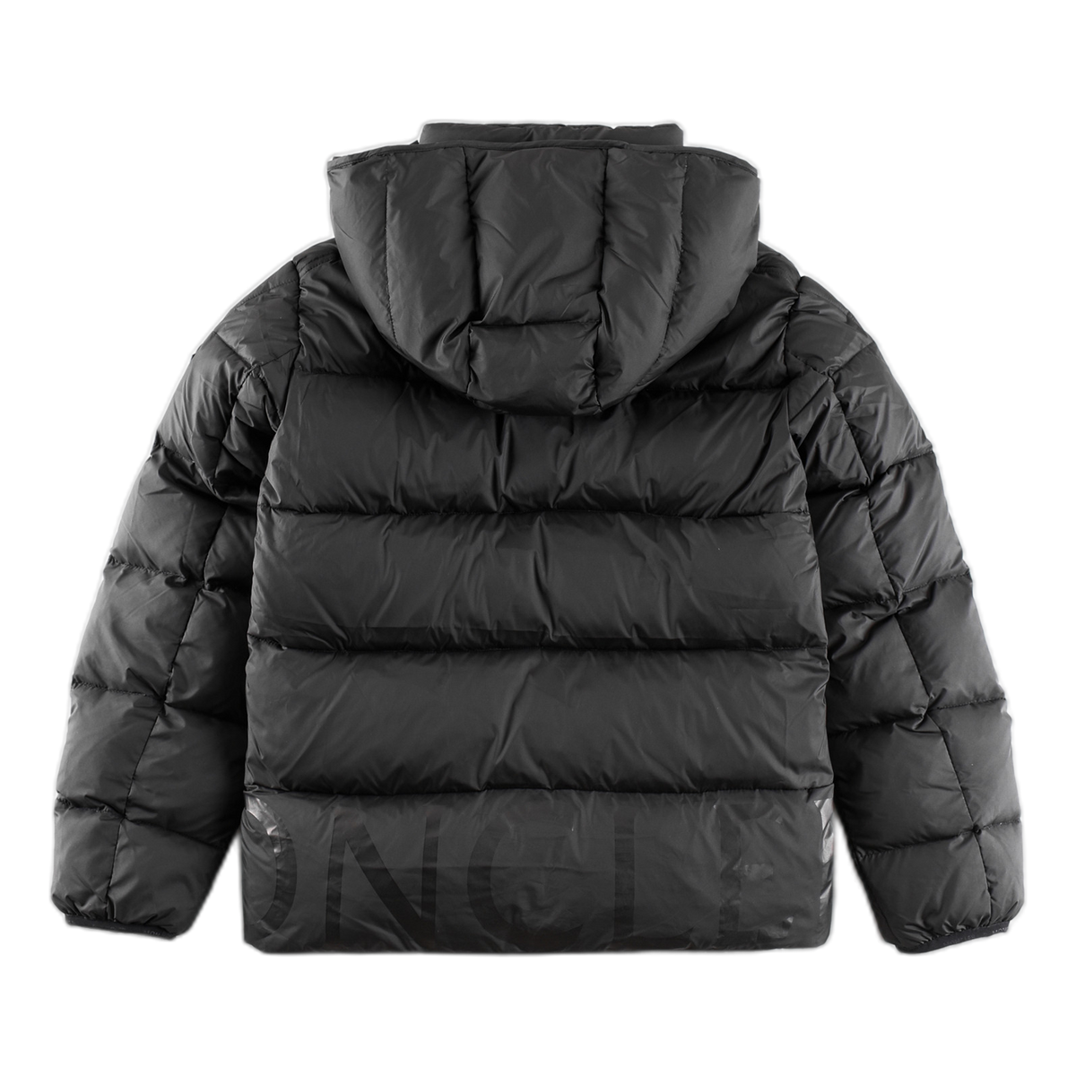 Moncler Logo-Hood Down Jacket with Contrast Lining - Black