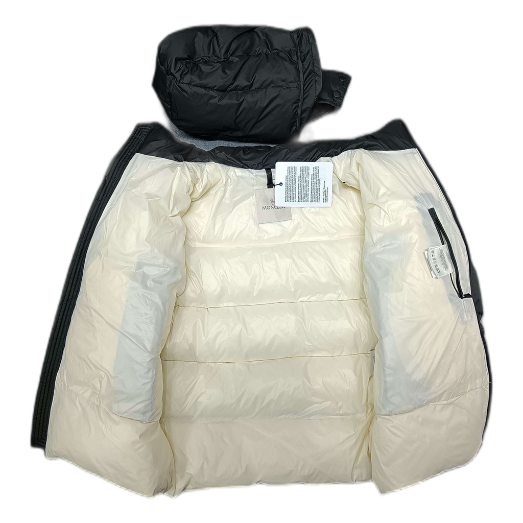 Moncler Logo-Hood Down Jacket with Contrast Lining - Black