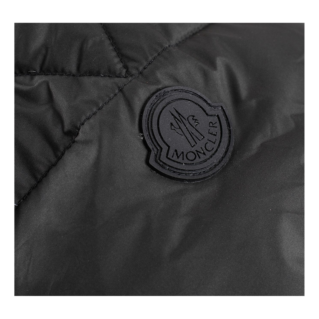 Moncler Logo-Hood Down Jacket with Contrast Lining - Black
