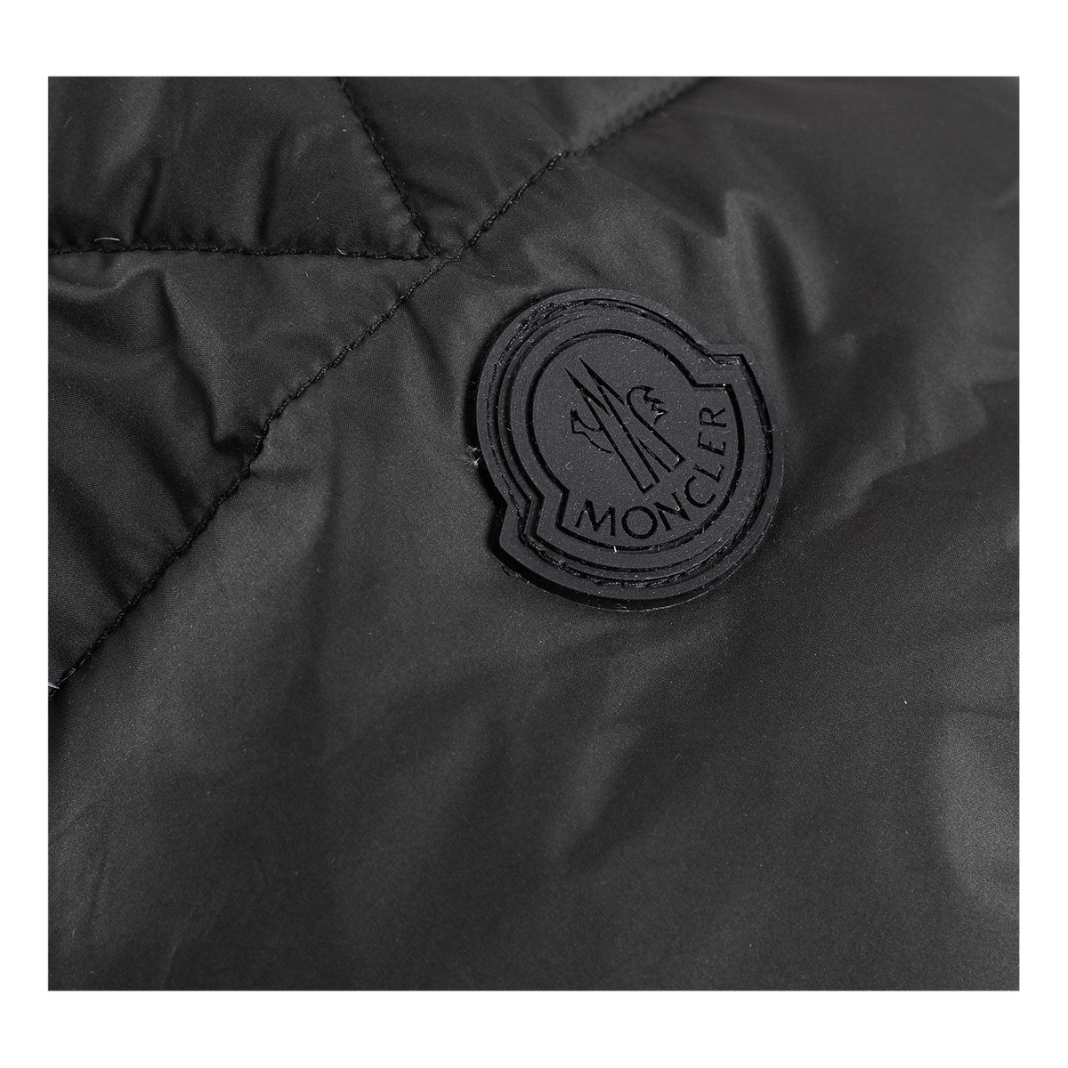 Moncler Logo-Hood Down Jacket with Contrast Lining - Black